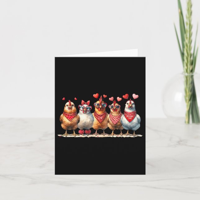 Tarjeta Día de San Valentín de pollo Ama Valentine Corazon (Anverso)