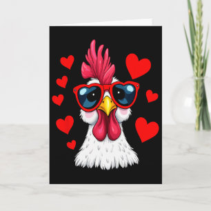 Tarjeta Día de San Valentín de pollo divertido Corazón Par