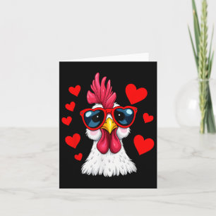 Tarjeta Día de San Valentín de pollo gracioso Pareja de po