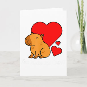 Tarjeta Día de San Valentín del carpincho juego de palabra