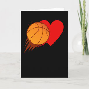 Tarjeta Día de San Valentín del corazón del baloncesto del