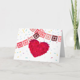 Tarjeta Día de San Valentín del Corazón Mexicano Pinata y