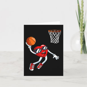 Tarjeta Día de San Valentín del jugador de baloncesto Hear