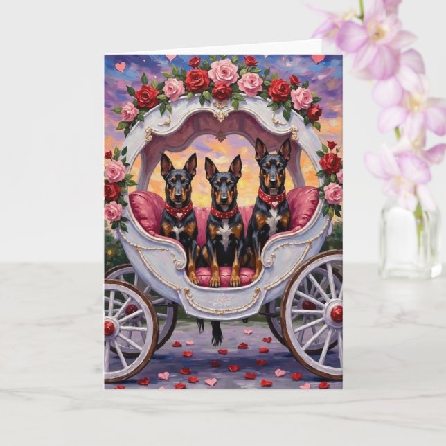 Tarjeta Día de San Valentín del perro Malinois Belga (Orquídea)