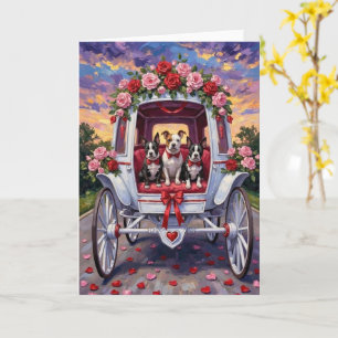 Tarjeta Día de San Valentín del perro Staffordshire Americ