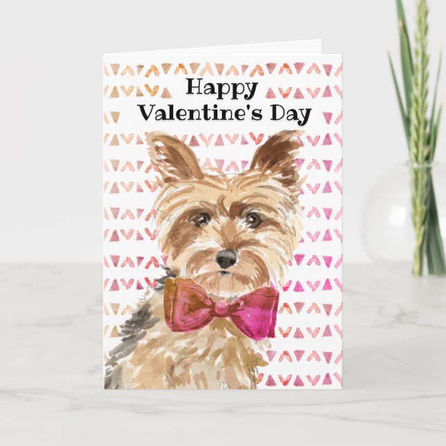 Tarjeta Día de San Valentín del perro Yorkshire Terrier Yo (Anverso)