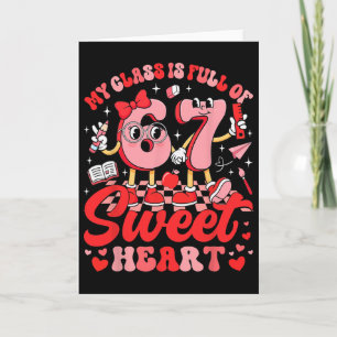 Tarjeta Día de San Valentín del Profesor Mi Clase Está Lle