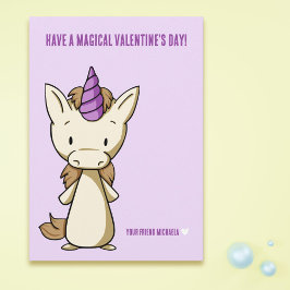 Tarjeta Día de San Valentín del Unicornio Mágico 