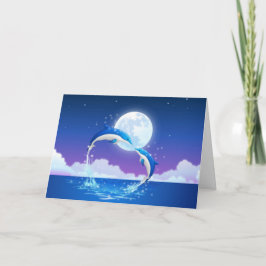 Tarjeta Día de San Valentín Delfines Románticos Corazón