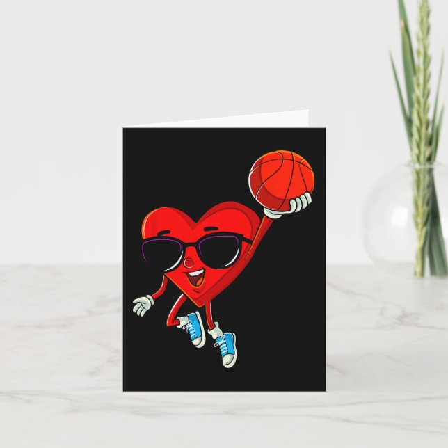 Tarjeta Día de San Valentín Deporte de Cute de Baloncesto (Anverso)