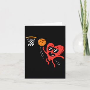 Tarjeta Día de San Valentín Deporte de Cute de Baloncesto