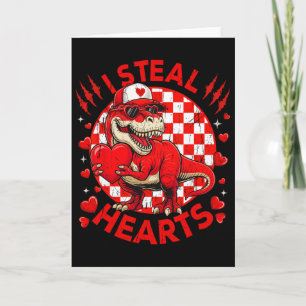 Tarjeta Día de San Valentín Dinosaurio T-rex Amante Roba C
