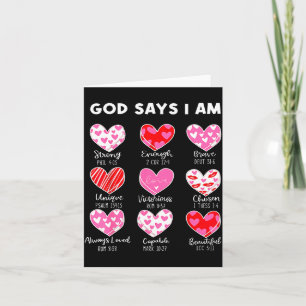 Tarjeta Día de San Valentín Dios dice que soy chica del co