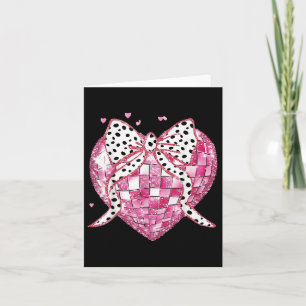 Tarjeta Día de San Valentín Disco Corazón Coquette Bow Reg