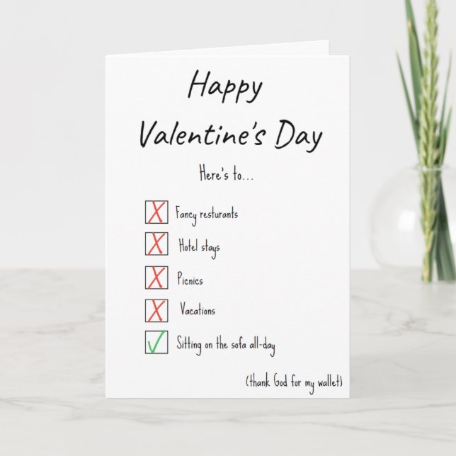Tarjeta Día de San Valentín divertida (Anverso)