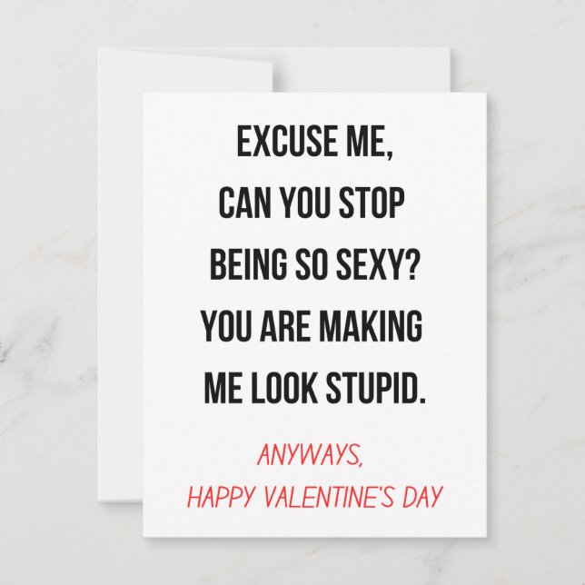 Tarjeta Día de San Valentín divertida (Anverso)