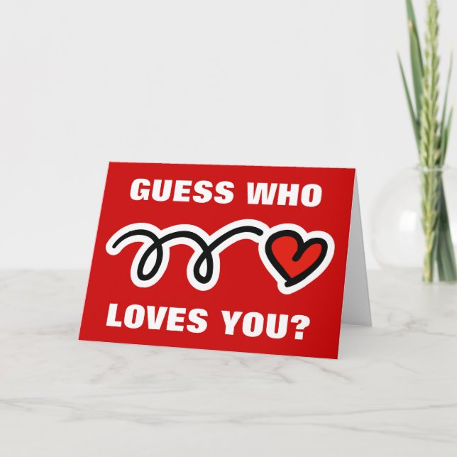 Tarjeta Día de San Valentín divertida | Adivina qu (Anverso)