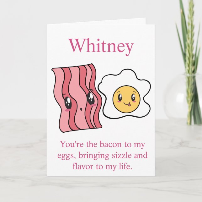 Tarjeta Día de San Valentín divertida para desayun (Anverso)