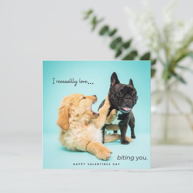Tarjeta Día de San Valentín divertida - Tarjeta de (Anverso de pie)