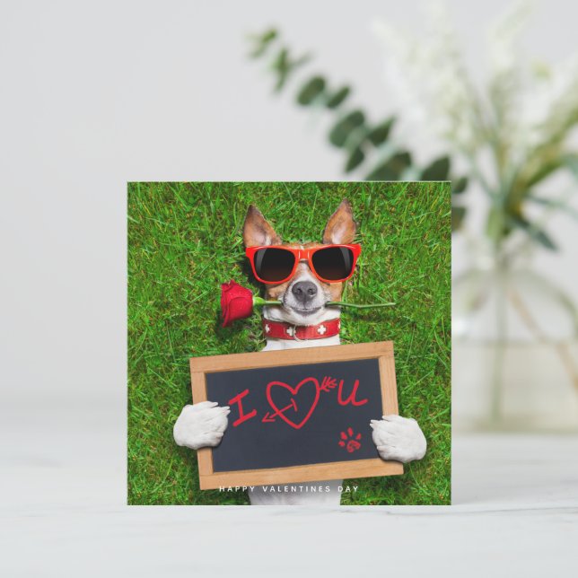 Tarjeta Día de San Valentín divertida - Tarjeta Ja (Anverso de pie)