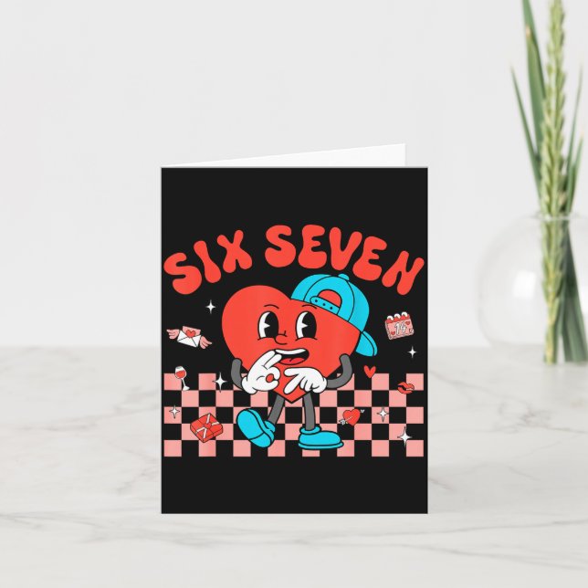Tarjeta Día de San Valentín Divertido 67 Meme Seis Siete 6 (Anverso)