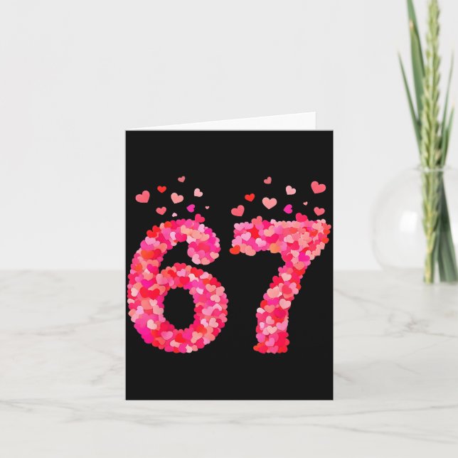 Tarjeta Día de San Valentín Divertido 6 7 Meme Chico Seis  (Anverso)