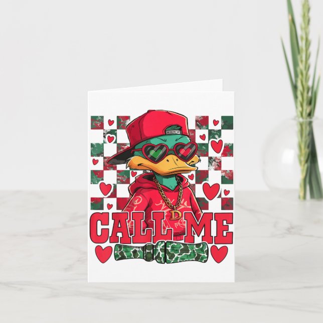 Tarjeta Día de San Valentín Divertido Chico Caza de Patos  (Anverso)