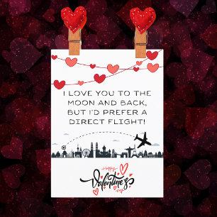 Tarjeta Día de San Valentín divertido, chiste de aviación,