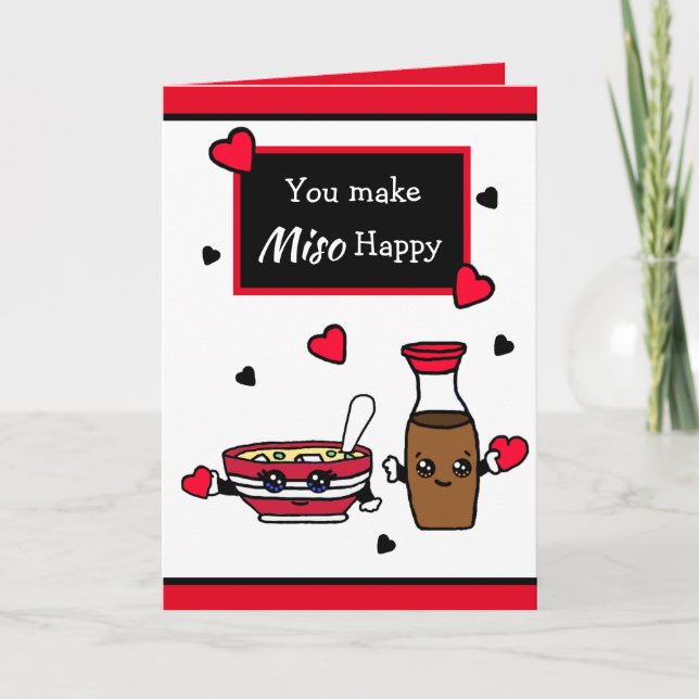 Tarjeta Día de San Valentín divertido con Miso y Salsa de  (Anverso)