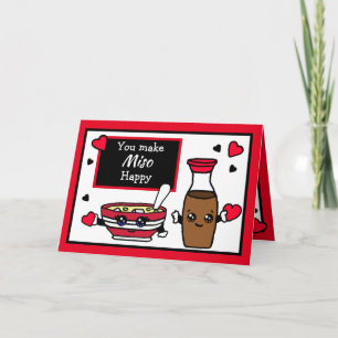 Tarjeta Día de San Valentín divertido con Miso y Salsa de 