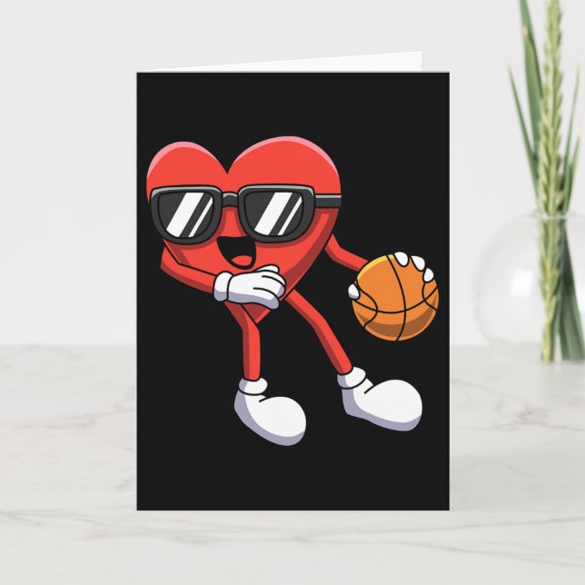 Tarjeta Día de San Valentín divertido Corazón jugando Bysk (Anverso)