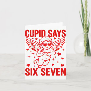 Tarjeta Día de San Valentín Divertido Cud Dice Seis Siete