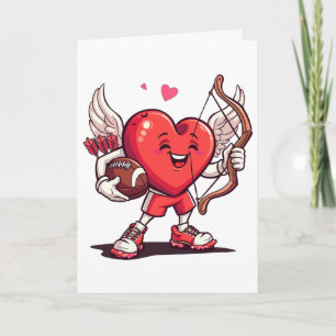 Tarjeta Día de San Valentín Divertido Fútbol Americano Niñ