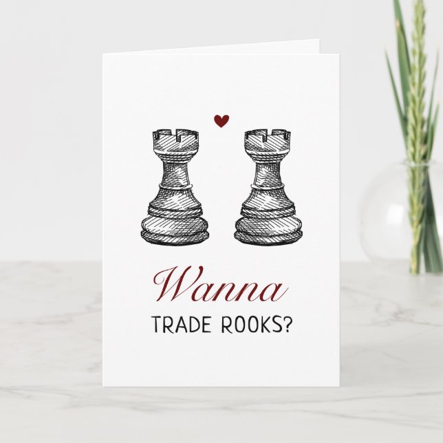 Tarjeta Día de San Valentín divertido Gambito de Dama de a (Anverso)