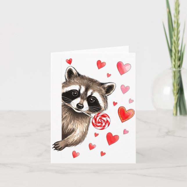 Tarjeta Día de San Valentín Divertido Mapache Feral Sarcás (Anverso)