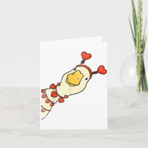 Tarjeta Día de San Valentín divertido Patos tontos Corazón