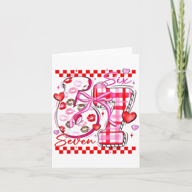 Tarjeta Día de San Valentín Divertido Seis Siete 6 7 Meme  (Anverso)