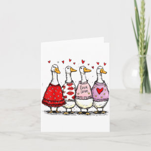 Tarjeta Día de San Valentín divertido y tonto de ganso mod