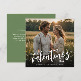 Tarjeta Día de San Valentín Elegante Foto Personalizada