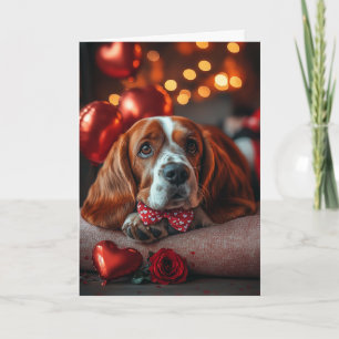 Tarjeta Día de San Valentín encantador del Basset Hound