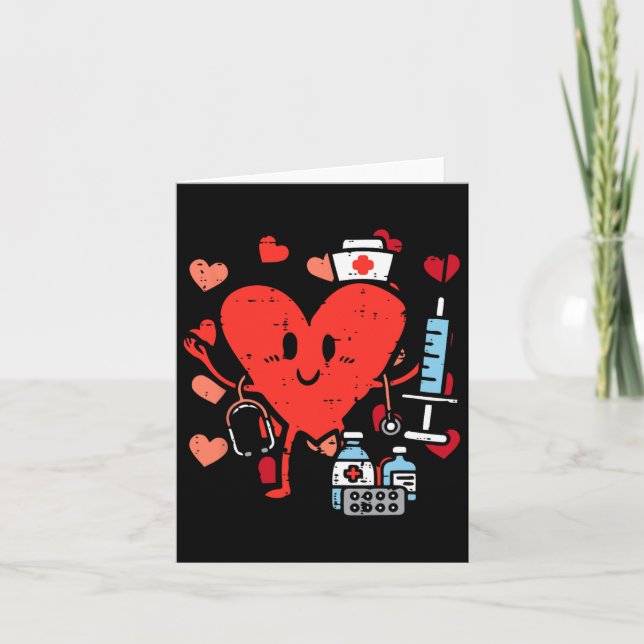 Tarjeta Día de San Valentín Enfermera  Corazón Funny Enfer (Anverso)