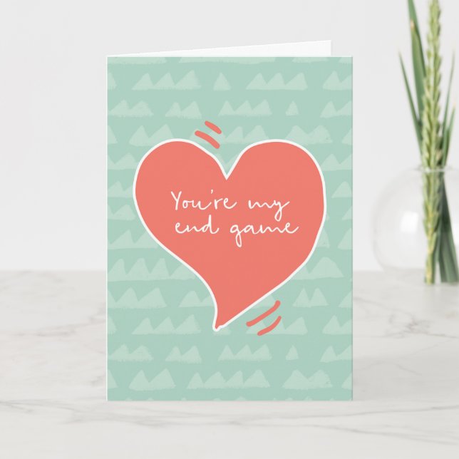 Tarjeta día de San Valentín, eres mi juego final (Anverso)