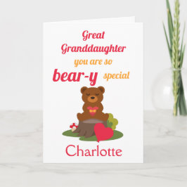 Tarjeta Día de San Valentín Especial de la Gran Nieta Bear