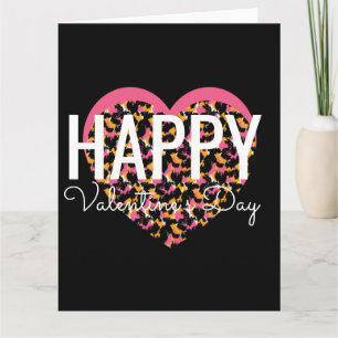 Tarjeta Día de San Valentín Estampado Animal Corazón