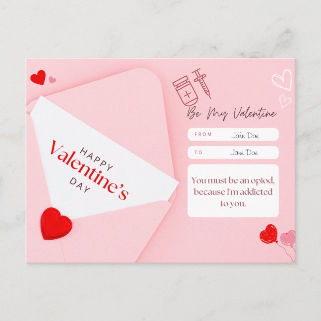 Tarjeta día de San Valentín - Farmacología Tema 2 (Anverso)