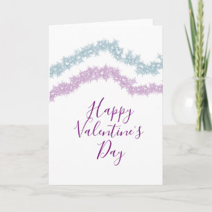 Tarjeta día de San Valentín feliz destello brillo purpurad