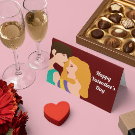 Tarjeta Día de San Valentín Feliz Lesbiana Dos Mujeres