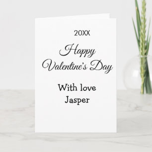 Tarjeta día de San Valentín feliz nombre amor simple año e