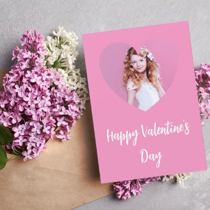 Tarjeta Día de San Valentín foto de niña rosa