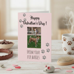 Tarjeta Día de San Valentín Foto Perro Gato Mascota Bebés